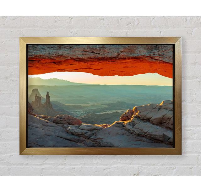 Red Canyon Glow - Print Gracie Oaks Size: 84.1cm H x 118.9cm W x 3.4cm D, Format: Silver Framed Paper on Productcaster.