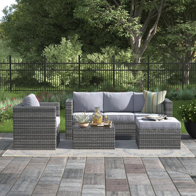 Ambrose 5 - Person Seating Group with Cushions Sol 27 Outdoor on Productcaster.