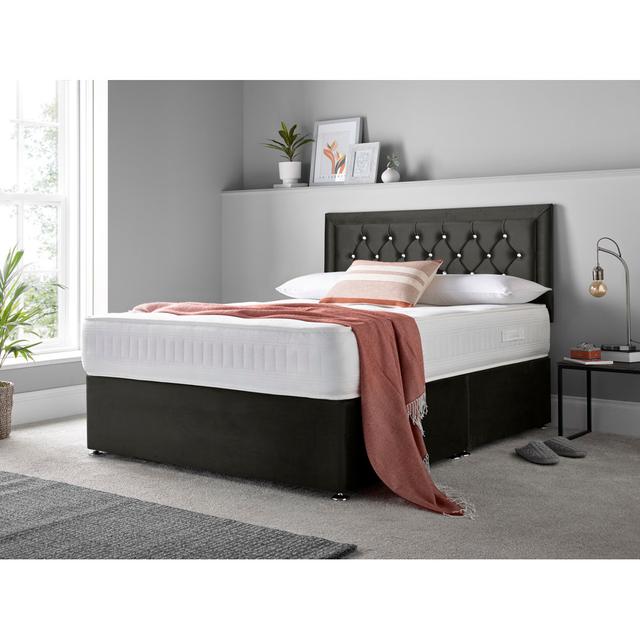 Macungie Divan Bed Set Rosdorf Park Storage Type: No Drawers, Size: Small Double (4'), Colour: Black on Productcaster.