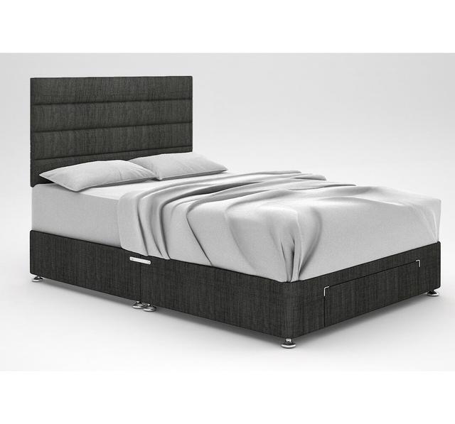 Ikin Divan Bed Base 17 Stories Size: Super King (6'), Storage Type: End Drawer, Colour: Charcoal on Productcaster.