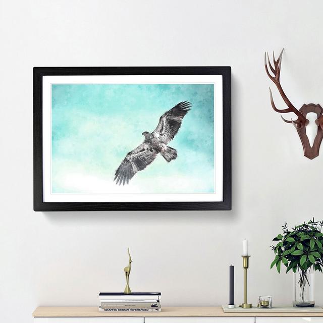 Eagle Bird in the Clouds - Picture Frame Graphic Art Print East Urban Home Frame Option: Black Framed, Size: 62cm H x 87cm W x 2cm D on Productcaster.