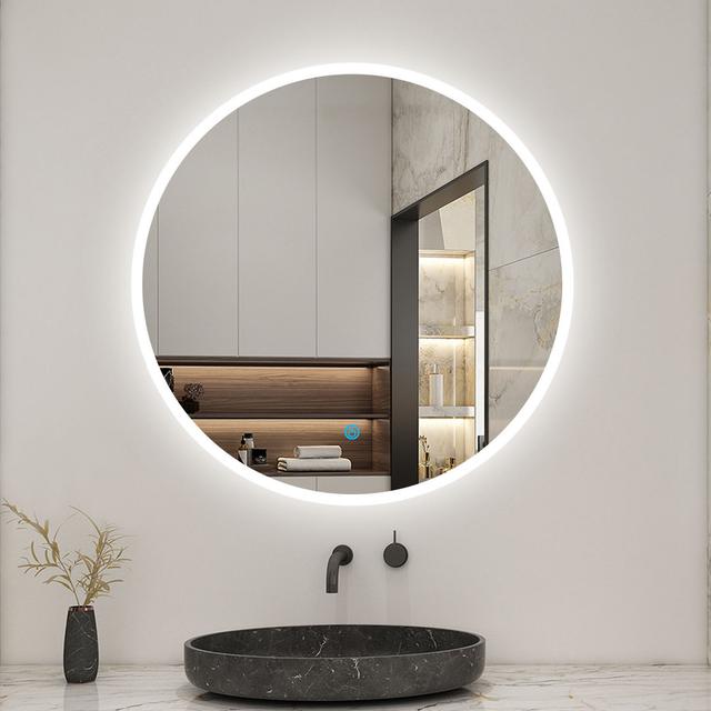 Branston Round Mirror Metro Lane Size: 60cm H x 60cm W on Productcaster.