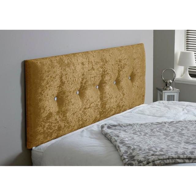 Izzabella Upholstered Headboard Home deco centre Size: Single (3'), Upholstery: Velvet, Colour: Gold on Productcaster.