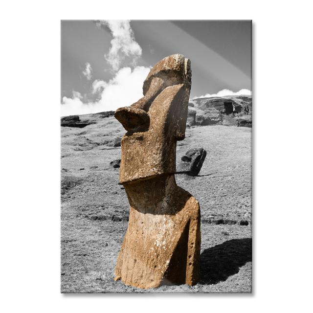 Moai Statue on Easter Island - Unframed Photograph on Glass Brayden Studio Size: 100cm H x 70cm W x 0.4cm D on Productcaster.