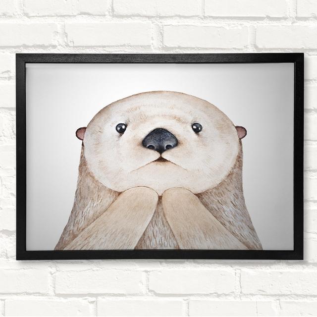 Otter Day What - Closed Corner Frame Art Prints on Wood Alpen Home Size: 21cm H x 29.7cm W on Productcaster.