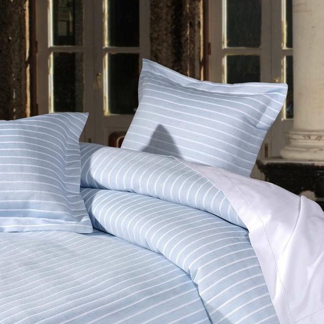 Imogene Cotton Duvet Set August Grove Colour: Sky, Size: Double Duvet Cover + 2 Standard Pillowcases on Productcaster.