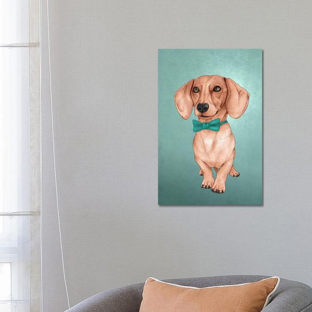 The Wiener Dog by Barruf - Floater Frame Gallery-Wrapped Canvas Giclée on Canvas 17 Stories Size: 66.04cm H x 45.72cm W x 1.91cm D, Format: Wrapped Ca on Productcaster.