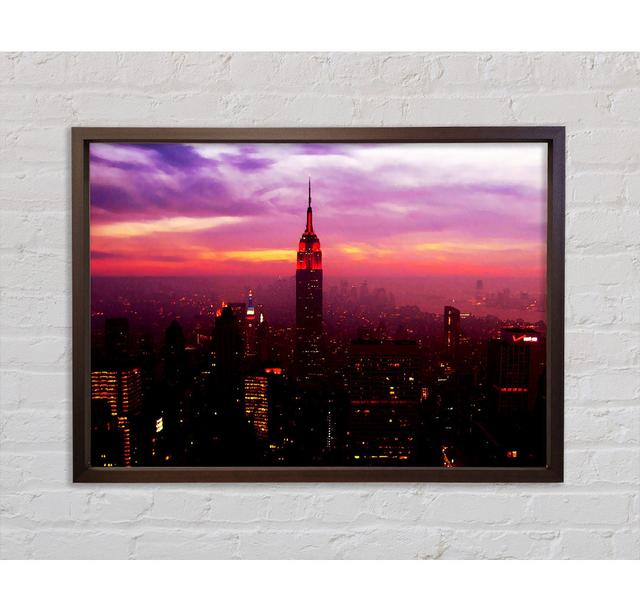 Empire State Building Evening Glow - Single Picture Frame Art Prints on Canvas Bright Star Size: 59.7cm H x 84.1cm W on Productcaster.