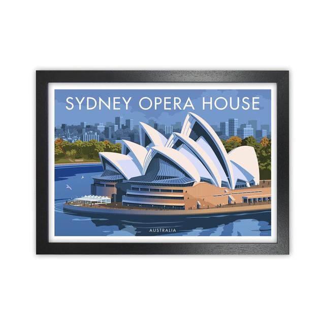 Sydney Opera House by Stephen Millership - Print on Canvas Rosalind Wheeler Format: Black Framed Canvas, Size: 46cm H x 63cm W x 3cm D on Productcaster.