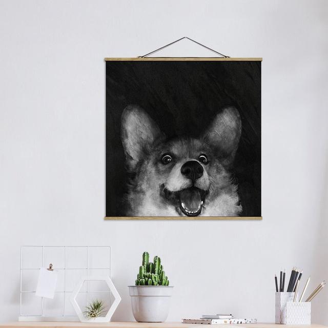 Kunstdruck Illustration Dog Corgi von Laura Graves Rosalind Wheeler Maße: 80 cm H x 80 cm B x 0,3 cm T on Productcaster.