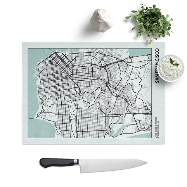 Map San Francisco USA Chopping Board East Urban Home Size: 20cm W x 28.5cm L on Productcaster.