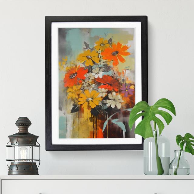 Flowers Mid Century Modern Vol.13 - Picture Frame Print Marlow Home Co. Format: Black Framed, Size: 34cm H x 25cm W x 2cm D on Productcaster.