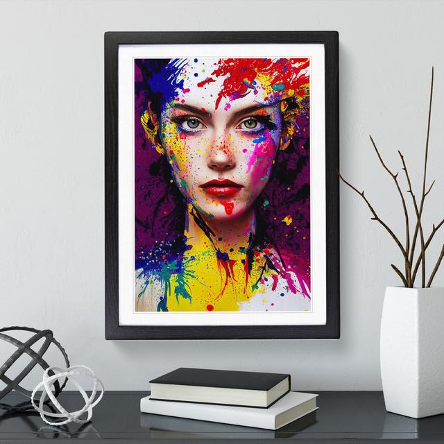 Paint Splashed Woman No.1 - Single Picture Frame Print Latitude Run Size: 64cm H x 46cm W x 2cm D, Frame Colour: Black on Productcaster.