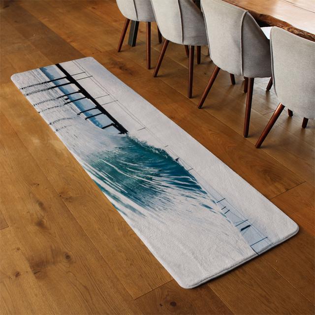 Ints Ocean Ideal Wave in Ocean Shaggy Blue/Grey Rug East Urban Home on Productcaster.