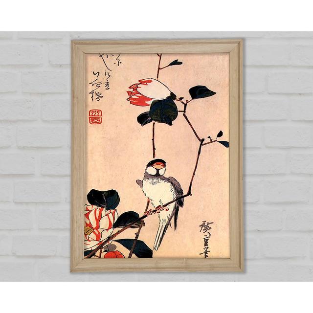 Hiroshige Java Spatz auf einem Magnolienzweig - Einzelner Bilderrahmen Kunstdrucke Bright Star Größe: 84,1 cm H x 59,7 cm B x 1,5 cm T on Productcaster.