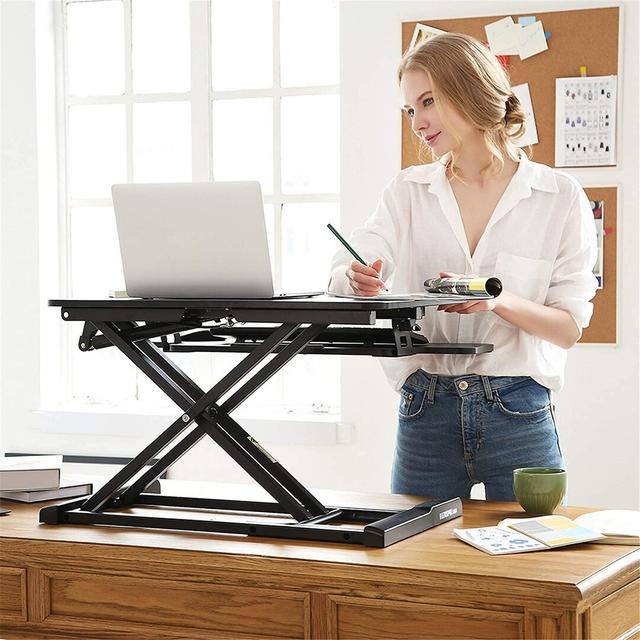 Height Adjustable Standing Desk Converter Inbox Zero Size: 50cm H x 72cm W x 61cm D on Productcaster.