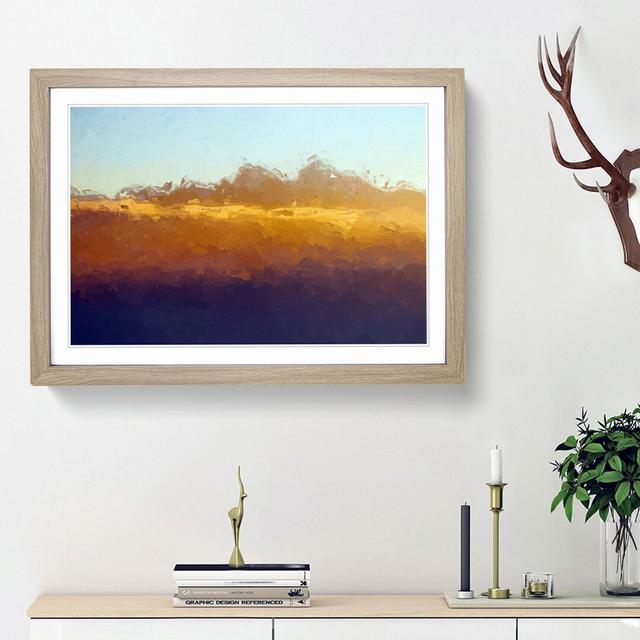 Amber Mountains in Abstract - Picture Frame Graphic Art Print East Urban Home Size: 62cm H x 87cm W x 2cm D, Frame Option: Oak Framed on Productcaster.