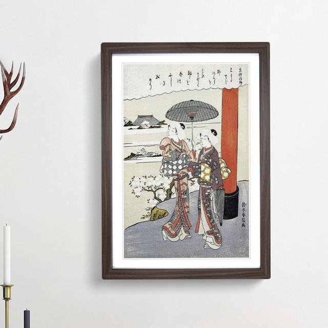 Poem by the Monk Sosei by Harunobu Suzuki - Picture Frame Painting Print East Urban Home Size: 36cm H x 27cm W x 2cm D, Frame Option: Walnut Framed on Productcaster.