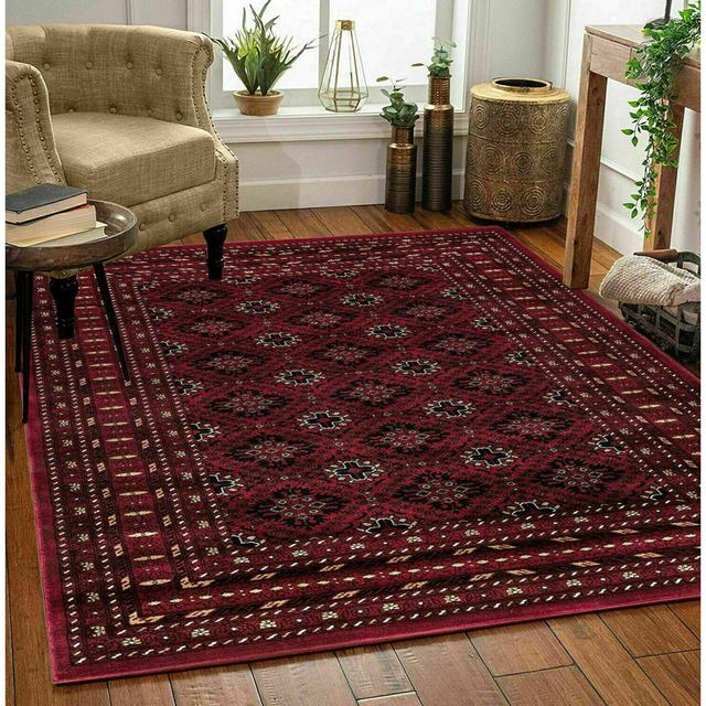 Augustino Red/Black/Beige Rug Latitude Vive Rug Size: Runner 60 x 220cm on Productcaster.