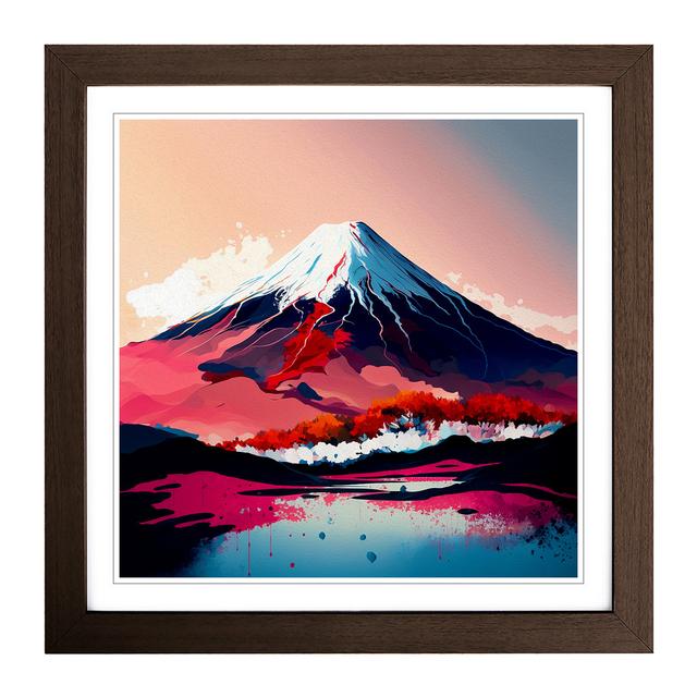 Mount Fuji Color Field Painting - Single Picture Frame Art Prints on Wood Alpen Home Format: Walnut on Productcaster.