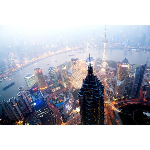 Shanghai Financial Center - Wrapped Canvas Art Prints Latitude Run Size: 20cm H x 30cm W x 3.8cm D on Productcaster.