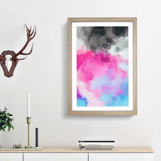 Collisions of Colour in Abstract - Picture Frame Graphic Art Print East Urban Home Size: 87cm H x 62cm W x 2cm D, Frame Option: Oak Framed on Productcaster.