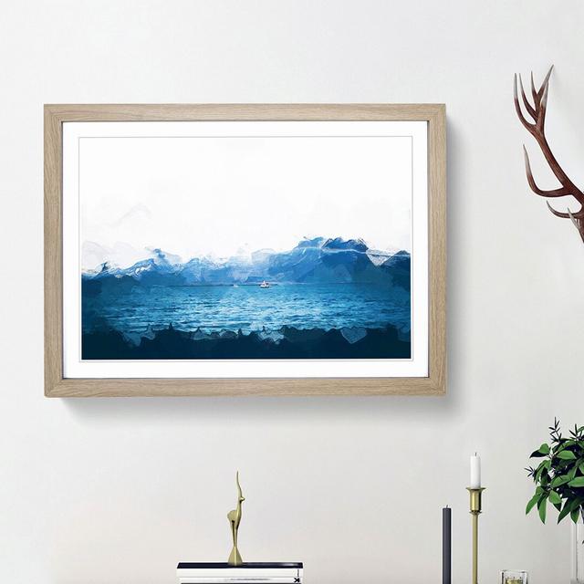 Boats in Reykjavik Iceland in Abstract - Picture Frame Painting Print East Urban Home Frame Option: Oak Framed, Size: 36cm H x 48cm W x 2cm D on Productcaster.