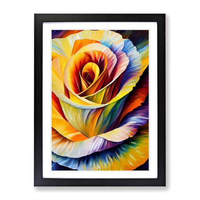 Bemnet Rose Flower Vol.3 - Single Picture Frame Graphic Art ClassicLiving Size: 46cm H x 34cm W x 2cm D, Frame Option: Oak on Productcaster.