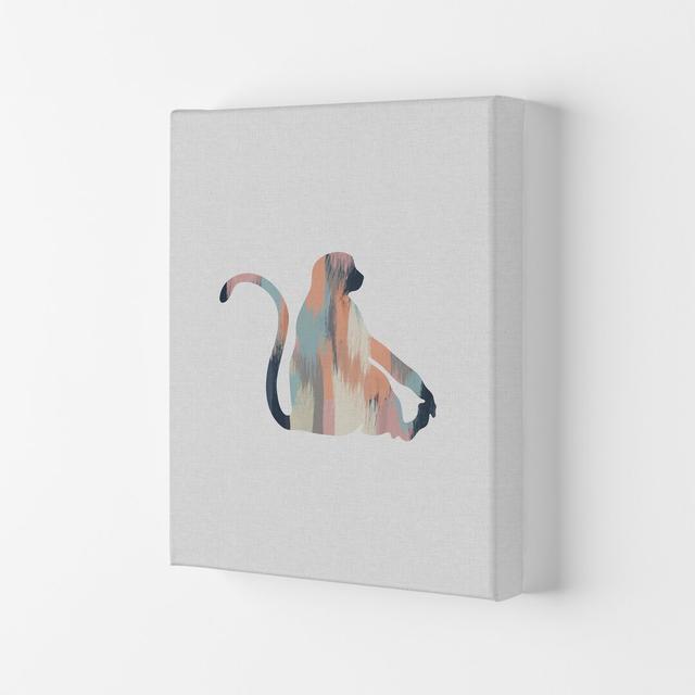 'Pastel Monkey' Graphic Art East Urban Home Size: 29.7cm H x 21cm W x 4cm D, Format: Wrapped Canvas on Productcaster.