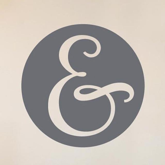 Ampersand In Circle Wall Sticker East Urban Home Colour: Dark Blue on Productcaster.