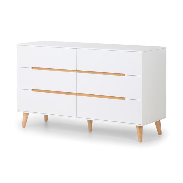 Heriberto 6 Drawer 130cm W Double Dresser Hykkon Colour: White on Productcaster.