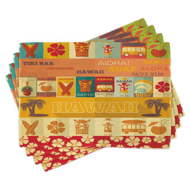 Place Mats Set of 4, Old Travel Cards, Multicolor (Set of 4) East Urban Home on Productcaster.