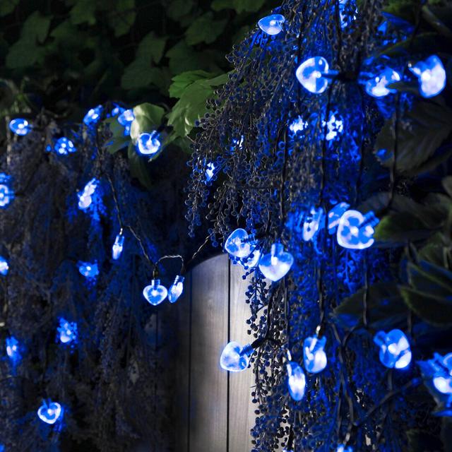 Strange 500M LED Solar Powered 50 Lights Fairy Lights The Seasonal Aisle Bulb Colour: Blue on Productcaster.