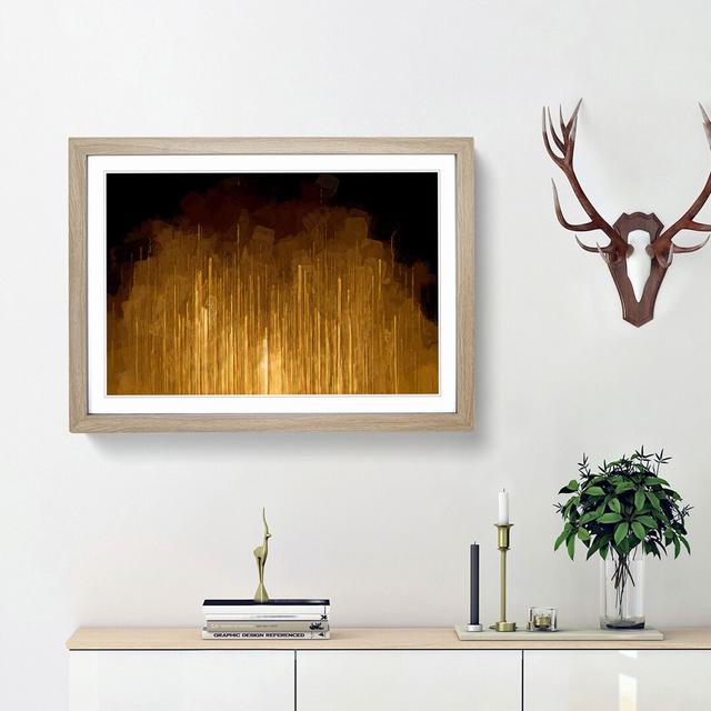 Golden Rise in Abstract - Picture Frame Painting Print East Urban Home Frame Option: Oak Framed, Size: 27cm H x 36cm W x 2cm D on Productcaster.