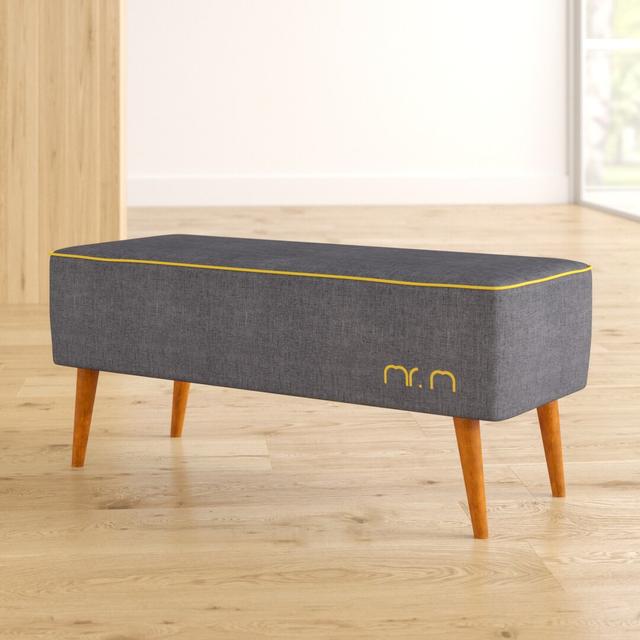 Mr. M Upholstered Bench MONKEY MACHINE Colour: Graphite/Yellow, Upholstery: 100% Polyamide on Productcaster.