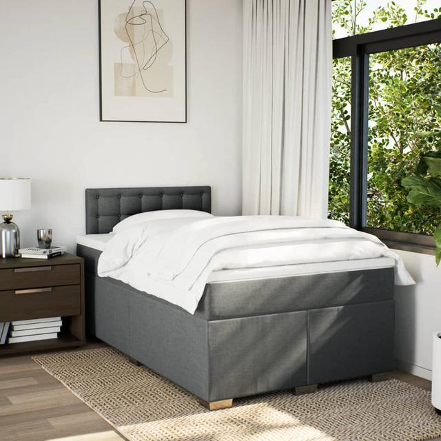 Boxspringbett mit Matratze Metro Lane Farbe: Grau/Braun/Blau, Größe: 120 cm × 200 cm on Productcaster.