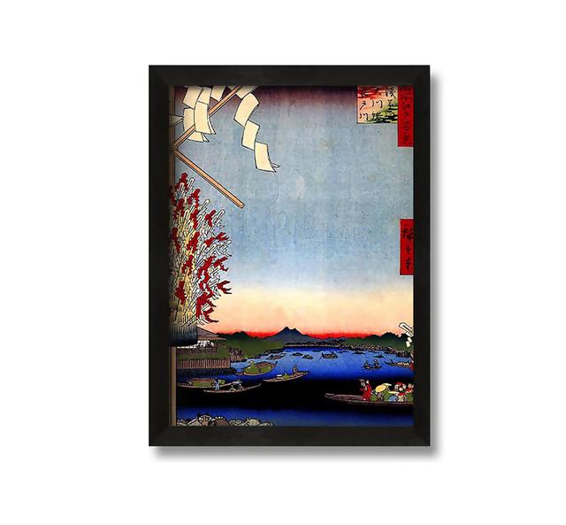 Hiroshige Asakusa River - Picture Frame Painting on Canvas Rosalind Wheeler Size: 60cm H x 42cm W x 10cm D on Productcaster.