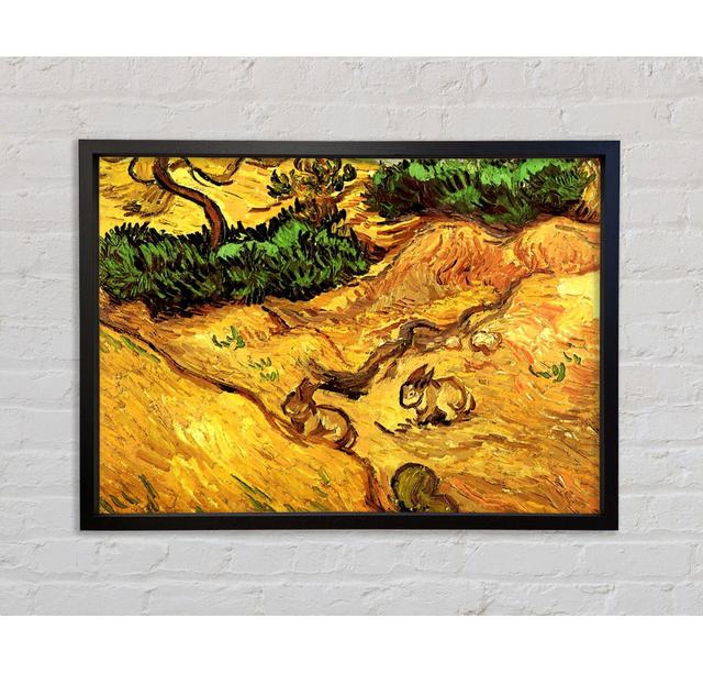 Van Gogh Field With Two Rabbits Framed Print Bright Star Size: 100.1cm H x 141.4cm W on Productcaster.