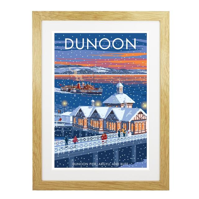 Dunoon Christmas by Stephen Millership - Print East Urban Home Size: 43.5cm H x 33.5cm W x 2.2cm D, Frame Options: Oak on Productcaster.