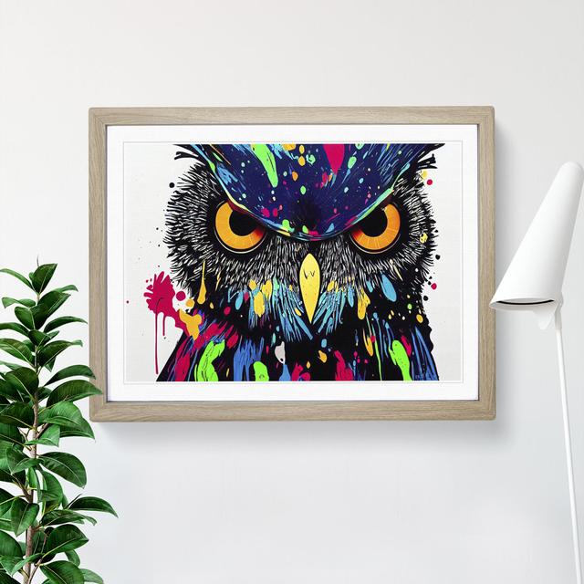 Owl Splash Vol.1 - Picture Frame Graphic Art Alpen Home Frame Colour: Oak, Size: 34cm H x 46cm W x 2cm D on Productcaster.