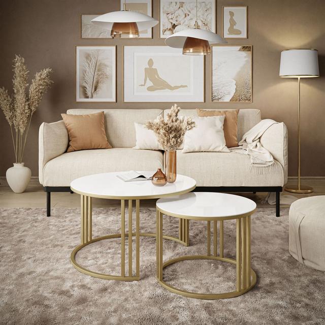 Binani Frame Coffee Table Metro Lane Table Top Colour: White Glass on Productcaster.