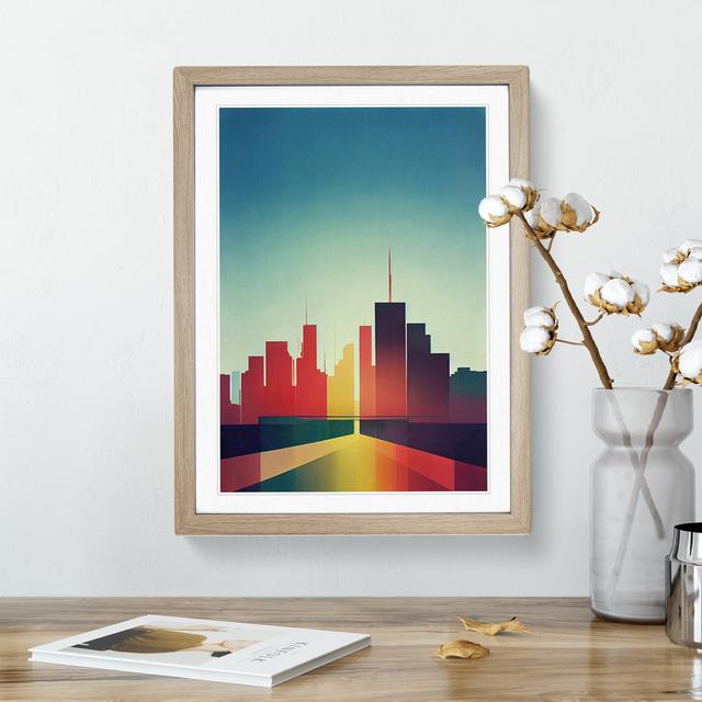 The Sensational City Skyline Abstract - Picture Frame Graphic Art 17 Stories Size: 46cm H x 34cm W, Format: Oak Framed on Productcaster.