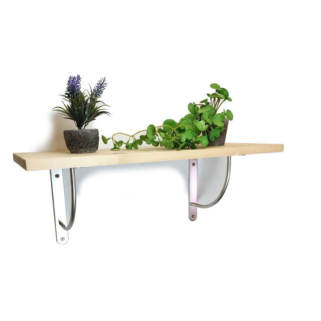 Akita Solid Wood Bracket Shelf Latitude Run Size: 24cm H x 90cm W x 25cm D on Productcaster.