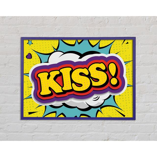 Kiss Framed Print Wall Art Happy Larry Size: 21cm H x 29.7cm W x 2cm D, Format: Purple Framed Paper on Productcaster.