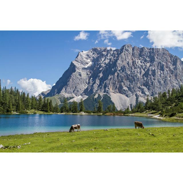 Lake Seeben and Zugspitze by Tinieder - Wrapped Canvas Art Prints Alpen Home Size: 81cm H x 122cm W x 3.8cm D on Productcaster.