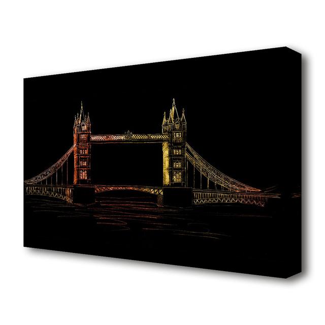 'Tower Bridge Glow London' Photographic Print on Canvas East Urban Home Size: 66 cm H x 101.6 cm W on Productcaster.