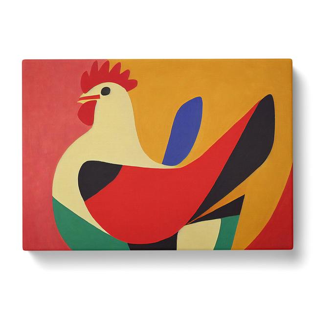 Rooster Abstract Vol.1 - Wrapped Canvas Painting Brambly Cottage Size: 40cm H x 60cm W x 3cm D on Productcaster.