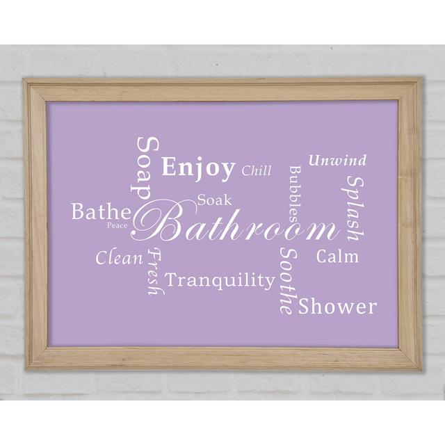 Bathroom Quote Bathroom Tranquility Lilac - Single Picture Frame Art Prints Happy Larry Size: 29.7cm H x 42cm W x 1.5cm D on Productcaster.