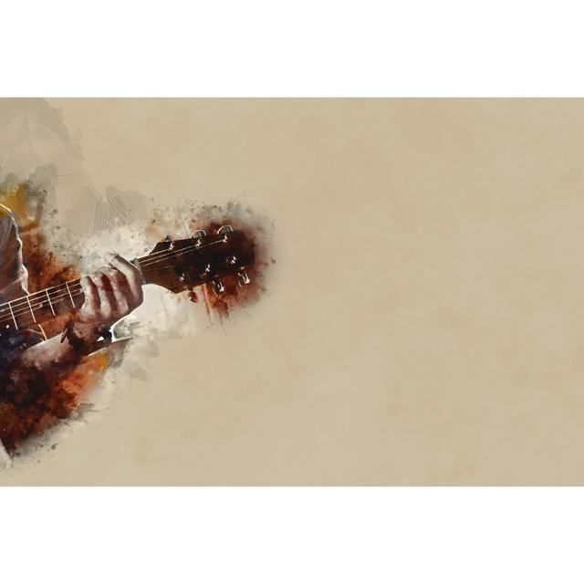 Tito Digital Illustration Of Guitarist by Punnarong - Wrapped Canvas Graphic Art ClassicLiving Size: 81cm H x 122cm W x 3.8cm D on Productcaster.