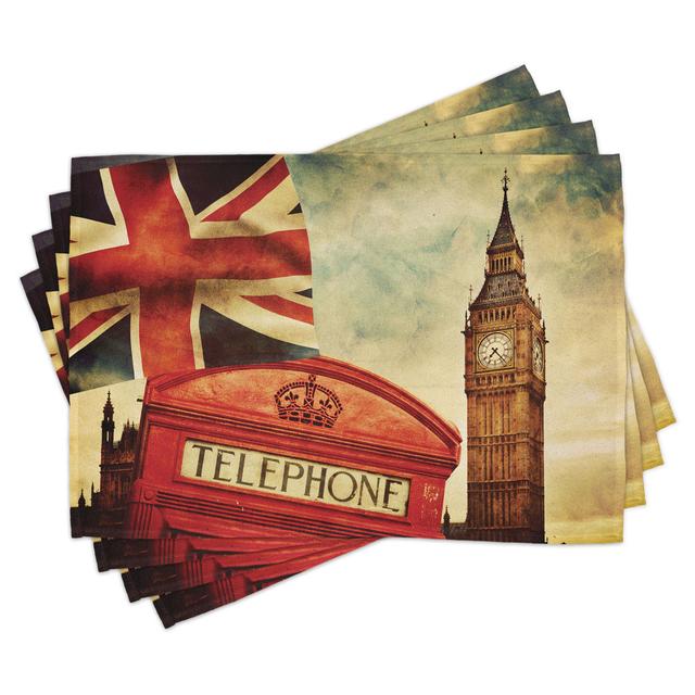 Place Mats Set of 4, Big Ben England London, Multicolor (Set of 4) East Urban Home on Productcaster.